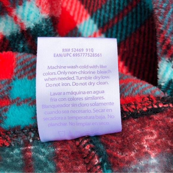 Thick Cozy Plaid Lounge Pants Secret Treasures Juniors Large Bright - Picture 6 of 11